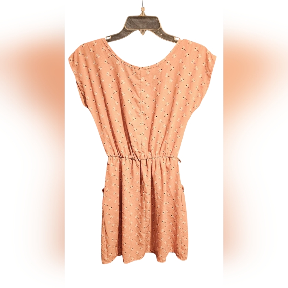 Charlotte Russe Apricot Pull Over Floral Dress With pockets, Size  S,